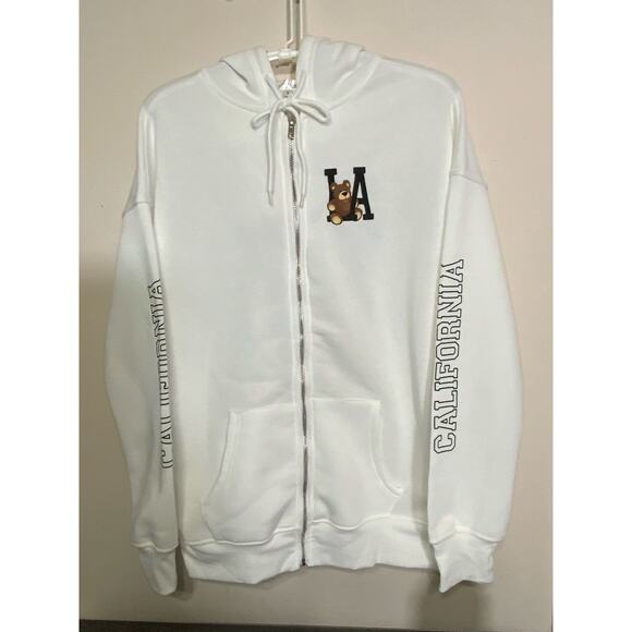 Orange Kiss LA California Bear Dream Big Full Zip Hoodie Size S - USED - Picture 1 of 11